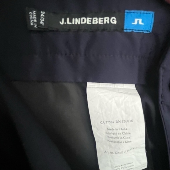 J. Lindeberg Performance Golf Pants Straight Leg Navy Blue Mens Size 34 - Picture 5 of 7